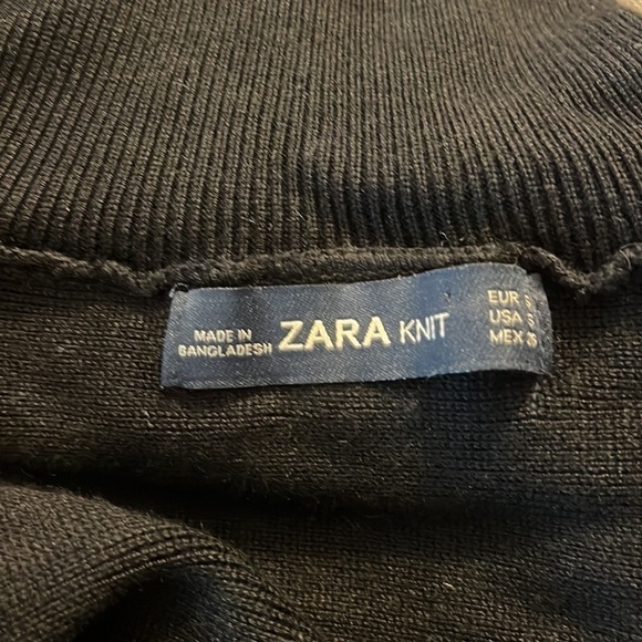 ZARA MOCK NECK CROPPED KNIT SWEATER SIZE SMALL GOOD CONDITION BLACK - Picture 4 of 5